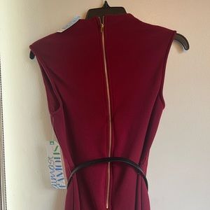 Almost famous, S, Maroon PantSuit w/ cropped sleeves and belt, Never Worn, NWT,